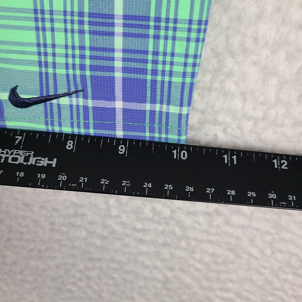 Nike Shorts Boys XL Blue Green Plaid 11" Dri Fit Tour Performance Golf Chino - Picture 7 of 14